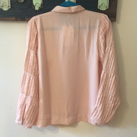 The Label Life Light Pink Pin-tuck Sleeve Blouse Size Large - Picture 7 of 14